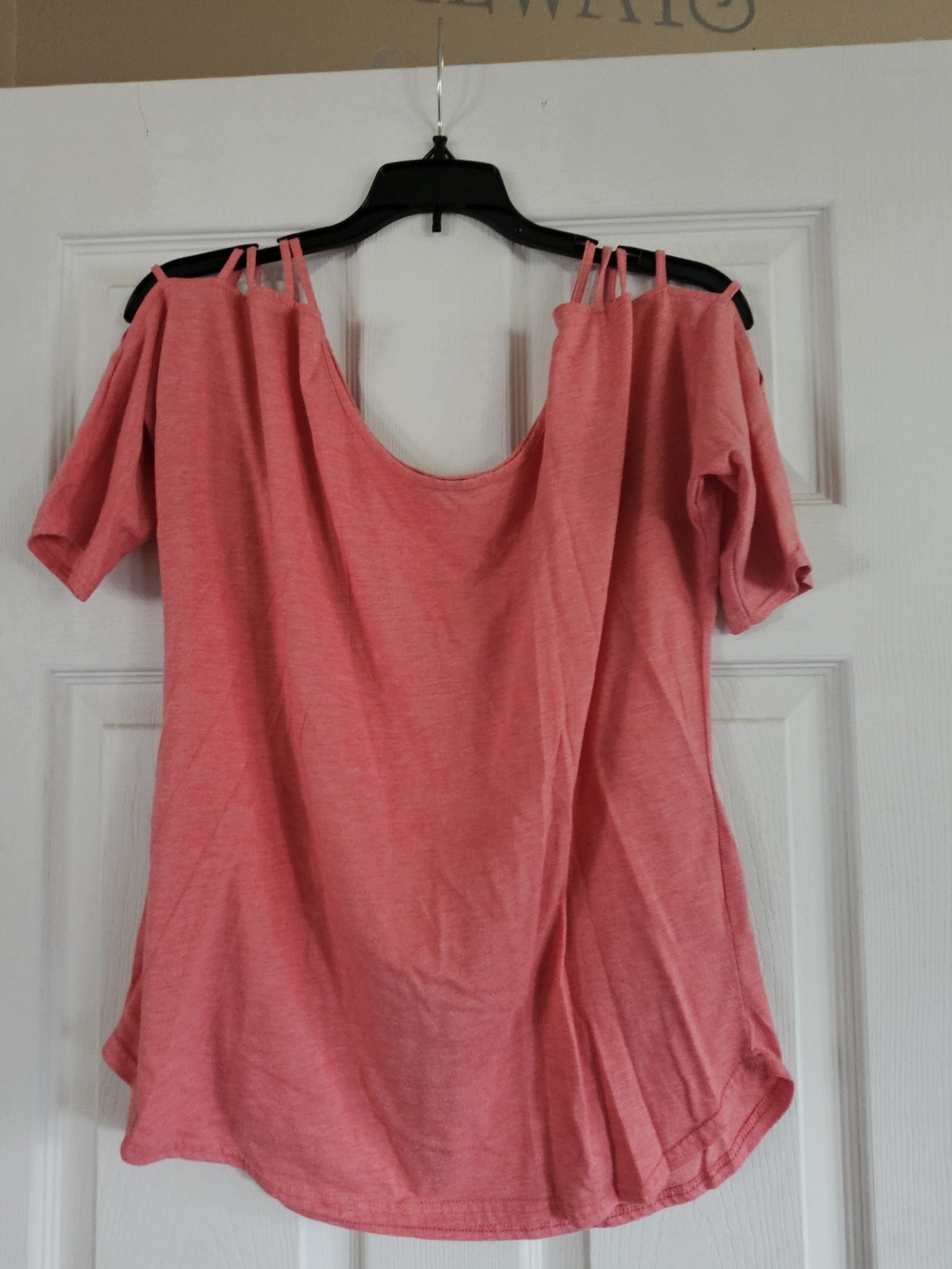 Venus Cold-Shoulder Pink Women's Top with Strappy Details